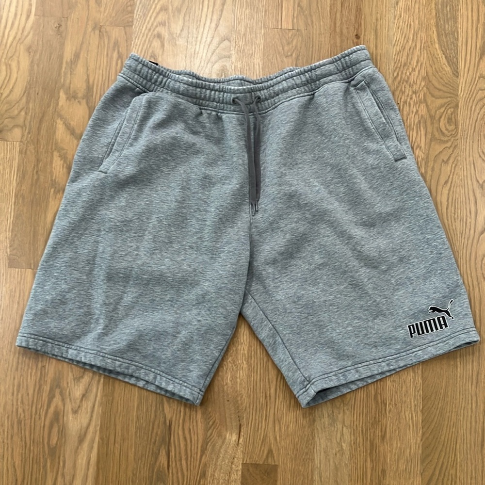 Puma Men’s Gray Athletic Comfy Jersey Knit Shorts